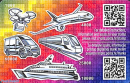 Croatia 2020 Crypto Stamp (card), Mint NH, Science - Transport - Various - Computers & IT - Aircraft & Aviation - Rail.. - Informatique