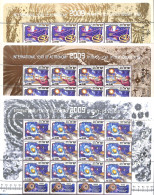 Israel 2009 Astronomy 3 M/s, Mint NH, Science - Astronomy - Ungebraucht (mit Tabs)