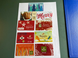 - 6 - USA Gift Cards Panera Bread 9 Different Cards - Cartes Cadeaux