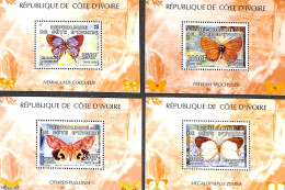 Ivory Coast 2005 Butterflies 4 S/s, Mint NH, Nature - Butterflies - Unused Stamps