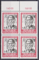 1986 , Mi 1841 ** (2) - 4 Er Block Postfrisch - 100. Geburtstag Von Oskar Kokoschka - Neufs