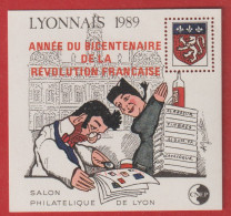 FRANCE COTE 60€ CNEP N° 11 - 1989 BICENTENAIRE DE LA REVOLUTION SALON PHILATELIQUE DE LYON BLOC NEUF ** - CNEP