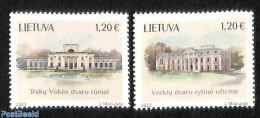Lithuania 2023 Large Country Houses 2v, Mint NH, Art - Castles & Fortifications - Schlösser U. Burgen