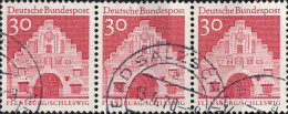 RFA Poste Obl Yv: 386 Mi:493 Nordertor Flensburg Schleswig 3 Se Tenant (TB Cachet Rond) - Used Stamps