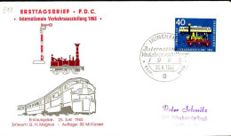 RFA Poste Obl Yv: 344 Mi:472 IVA München Locomotives (TB Cachet à Date) Fdc München 25-6-65 - 1961-1970