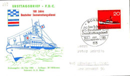 RFA Poste Obl Yv: 339 Mi:478 Deutsche Seenotrettungsdients (TB Cachet à Date) Fdc Bonn 29-5-65 - 1961-1970