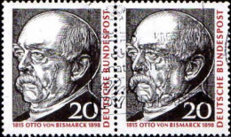 RFA Poste Obl Yv: 334 Mi:463 Otto Von Bismarck Paire (Belle Obl.mécanique) - Used Stamps