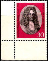 RFA Poste N** Yv: 375 Mi:518 Gottfried Wilhelm Leibniz Philosophe Coin De Feuille - Unused Stamps