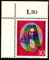 RFA Poste N** Yv: 375 Mi:518 Gottfried Wilhelm Leibniz Philosophe Coin D.feuille - Unused Stamps