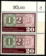 RFA Poste N** Yv: 349 Mi:482 125 Jahre Briefmarken Coin De Feuille Paire - Neufs