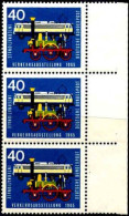 RFA Poste N** Yv: 344 Mi:472 IVA München Locomotives 3 Se Tenant Bord De Feuille - Unused Stamps
