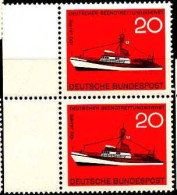 RFA Poste N** Yv: 339 Mi:478 Deutsche Seenotrettungsdients Bord De Feuille Paire - Unused Stamps