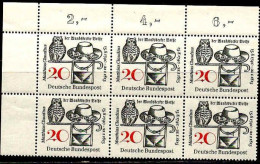 RFA Poste N** Yv: 329 Mi:462 Matthias Claudius Poète Coin De Feuille Bloc De 6 - Unused Stamps