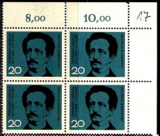 RFA Poste N** Yv: 308 Mi:443 Ferdinand Lassalle Bloc De 4 CdF - Unused Stamps