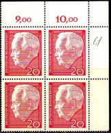 RFA Poste N** Yv: 305 Mi:429 Heinrich Lübke Deutscher Bundespräsident Bloc De 4 CdF - Unused Stamps