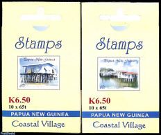Papua New Guinea 2003 Coastal Houses, 2 Booklets, Mint NH, Stamp Booklets - Non Classés