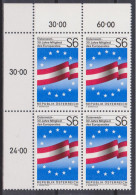 1986 , Mi 1842 ** (1) - 4 Er Block Postfrisch - Österreich - 30 Jahre Mitglied Des Europarates - Unused Stamps