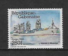 GABON 1986 PORTE CONTENEURS-BATEAUX  YVERT N°602 NEUF MNH** - Ships