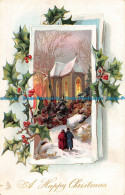 R164165 Greetings. A Happy Christmas. Church In Winter. Tuck - Monde