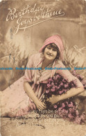 R164188 Greetings. Birthday Joys Be Thine. Woman With Flowers. Philco. 1918 - Monde