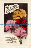 R164197 Greetings. 21st Birthday Congratulations. Flowers. 1938 - Monde