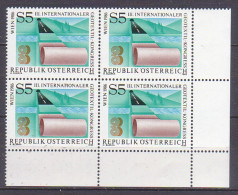 1986 , Mi 1844 ** (2) - 4 Er Block Postfrisch - Internationaler Geotextil-Kongreß , Wien - Neufs