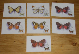 Russia USSR 1986 Butterfly 7 Maximum Cards - Butterflies