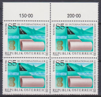 1986 , Mi 1844 ** (4) - 4 Er Block Postfrisch - Internationaler Geotextil-Kongreß , Wien - Ungebraucht