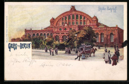 Künstler-AK Berlin-Kreuzberg, Anhalter Bahnhof  - Kreuzberg