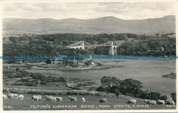 R164210 Telfords Suspension Bridge. Menai Straits. N. Wales. Hutton. RP. 1959 - Monde