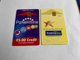 - 6 - England Patientline 2 Different Phonecards - Bedrijven Uitgaven