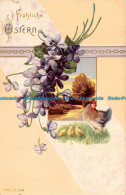 R164239 Greetings. Frohliche Ostern. Flowers. Chicks And Chicken - Monde