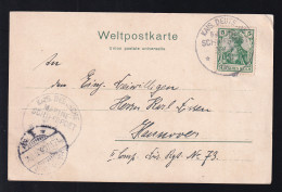 KAIS. DEUTSCHE MARINE No. 1 11.10.06 (= SMS Vineta) Auf CAK (Dampfer Eleonore Woermann) - Autres & Non Classés