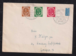 BRD Bund 1951 Posthorn FDC 4Pf + 10Pf + 20Pf - Briefe U. Dokumente