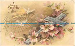R165453 Greetings. A Happy Eastertide E Your. Flowers Cross And Birds - World
