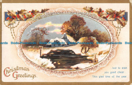 R165455 Christmas Greetings. House In Snow. 1912 - World