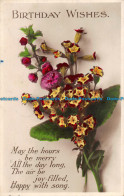 R164263 Greetings. Birthday Wishes. Flowers. RP. 1930 - World