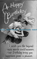 R164264 Greetings. A Happy Birthday. Roses. RP. 1930 - World