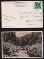 BRD Bund 1952 Postkarte Landpost ZWIESELBERG über FREUDENSTADT X ETTERBEEK Belgium - Covers & Documents