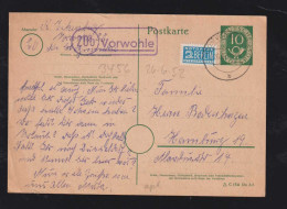 BRD Bund 1952 Postkarte Landpost VORWOHLE X HAMBURG - Covers & Documents