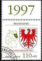 RFA Poste Obl Yv:1770 Mi:1941 Brandenburg Hochwasserhilfe Bord De Feuille (TB Cachet Rond) (Thème) - Briefmarken
