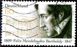 RFA Poste Obl Yv:1785 Mi:1953 Felix Mendelssohn Baltholdy Compositeur (Lign.Ondulées) (Thème) - Music
