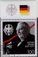 RFA Poste Obl Yv:1736 Mi:1904 Ludwig Erhard Homme Politique Allemand Bord De Feuille (Beau Cachet Rond) (Thème) - Other & Unclassified