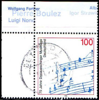 RFA Poste Obl Yv:1722 Mi:1890 75.Jahre Donaueschinger Musiktage (cachet Rond) (Thème) - Musica