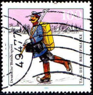RFA Poste Obl Yv:1596 Mi:1764 Tag Der Briefmarke Facteur Sur Patins à Glace (Beau Cachet Rond) (Thème) - Poste