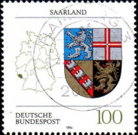 RFA Poste Obl Yv:1544 Mi:1712 Saarland Armoiries (TB Cachet Rond) (Thème) - Briefmarken