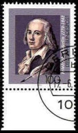 RFA Poste Obl Yv:1511 Mi:1681 Friedrich Hölderlin Poète (TB Cachet Rond) Bord De Feuille (Thème) - Ecrivains