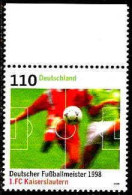 RFA Poste N** Yv:1842 Mi:2010 Deutscher Fussballmeister 1.FC Kaiserslautern Bord De Feuille (Thème) - Autres & Non Classés