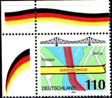 RFA Poste N** Yv:1799 Mi:1967 Potsdam Berlin Glienicker Brücke Coin D.feuille (Thème) - Bruggen