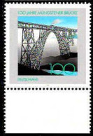 RFA Poste N** Yv:1759 Mi:1931 100.Jahre Müngstener Brücke (Bord De Feuille) (Thème) - Bruggen